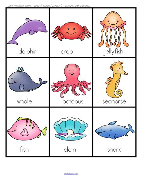 Ocean Animals Free Printables