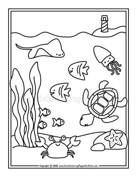 Ocean Coloring Pages Easy