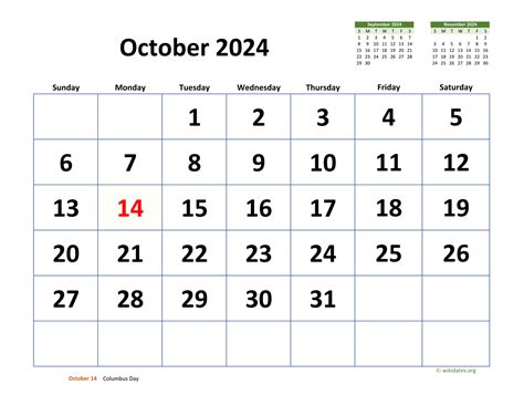Oct 1 Calendar