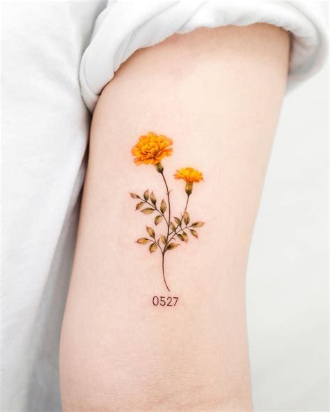 Oct Birth Flower Tattoo