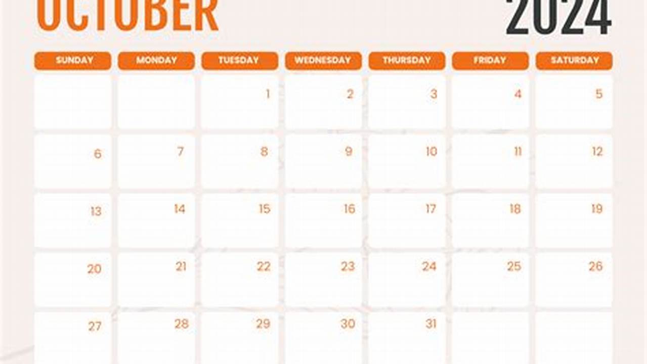 October 2024 Calendar Google Sheets Template