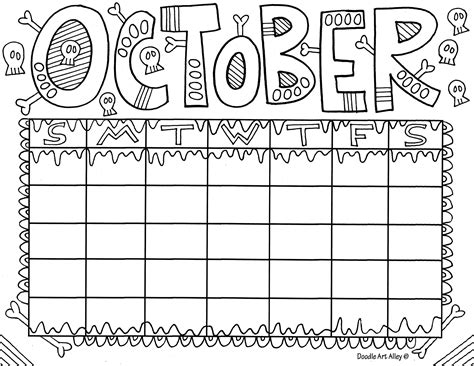 October Calendar Doodles