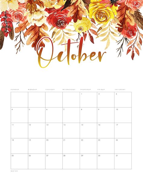 October Calendar Pictures