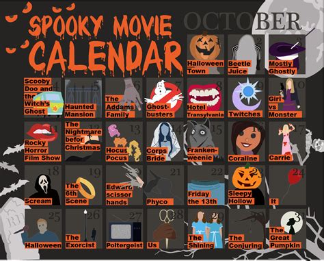 October Movie Calendar