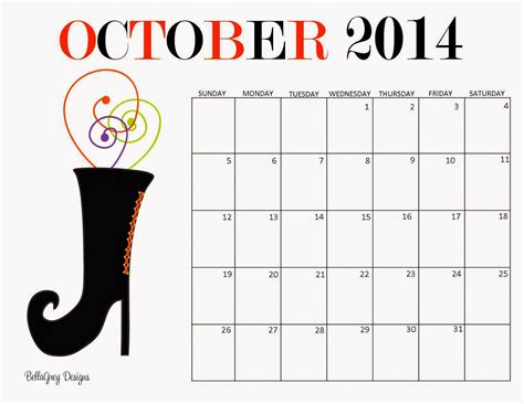 October Printable Calendar Free