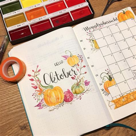October Bullet Journal Calendar