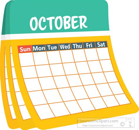 October Calendar Clip Art