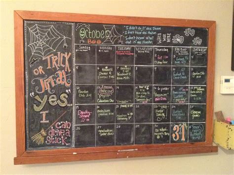 October Chalkboard Calendar