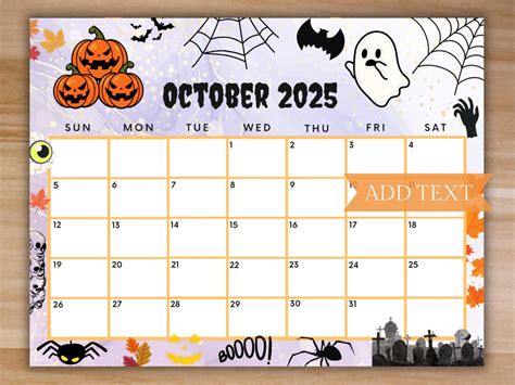 October Spooky Calendar