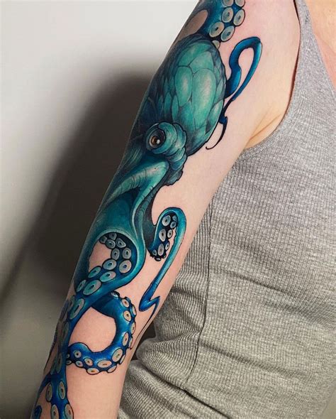 Realistic Octopus Guys Sleeve Best tattoo design ideas