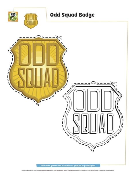 Odd Squad Printable Badge