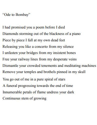 Examples of ode Poems