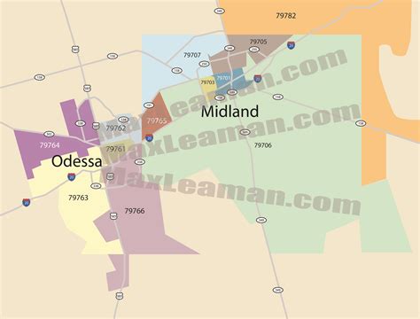 Odessa Map, Texas