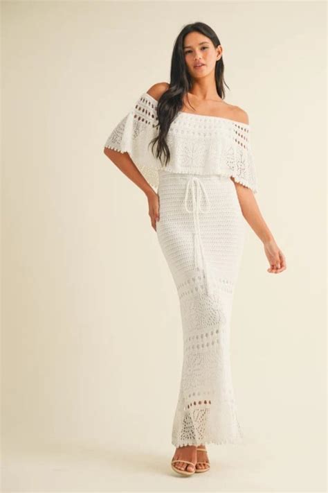 Off The Shoulder Crochet Dress