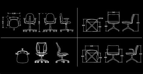 Office Chair 2d Cad Block