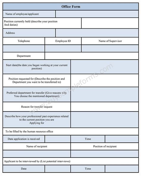 Office Forms Templates