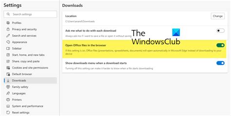 Office Viewer toggle