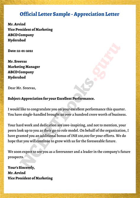 Officials Letters Samples