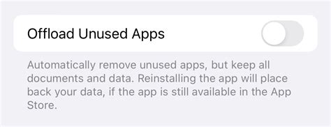 Offload apps you no longer use