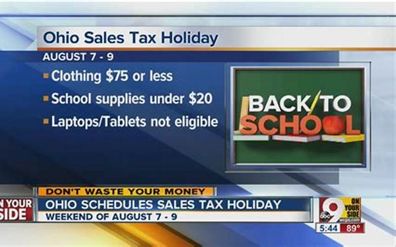 Ohio Sales Tax Holiday Image