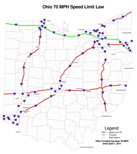 Ohio Speed Limit Map