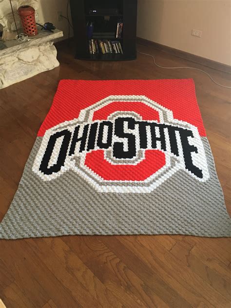 Ohio State Crochet Blanket