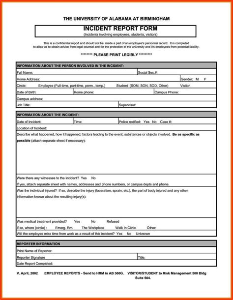 Ohs Incident Report Form Template - Sampletemplatess within Hazard