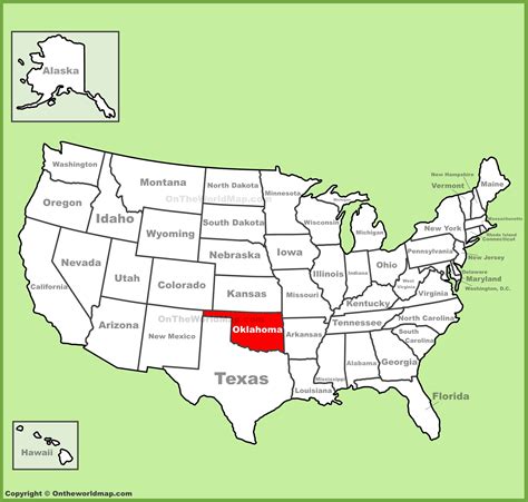 Oklahoma On Map Of Us