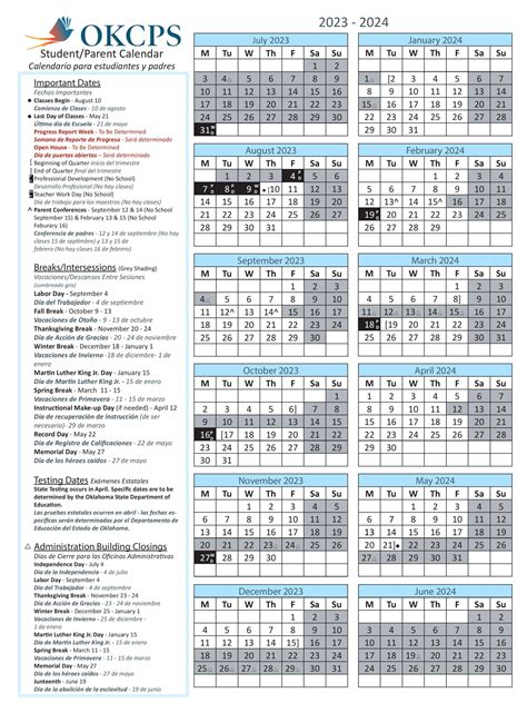 Oklahoma City Calendar