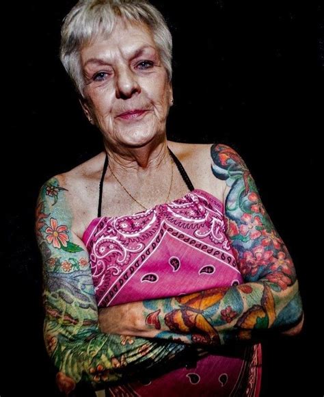 Old Lady With Tattoos