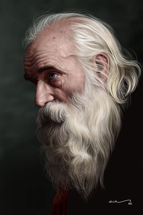 Old Man With Beard Drawing