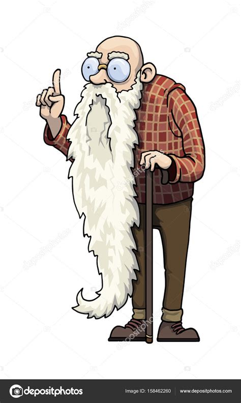 Old Man With Long Beard Cartoon