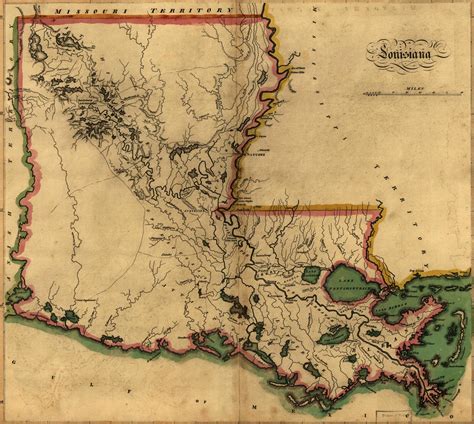 Louisiana 1853 Louisiana map, Map, Colorful map