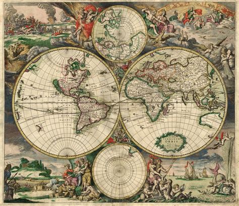 1728 map of the world by Gerard van Keulen World map, Map, Old maps