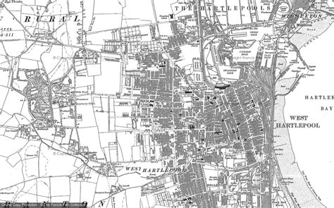 Old Street Map Of Hartlepool