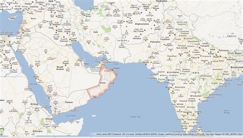 Physical Map of Oman Ezilon Maps