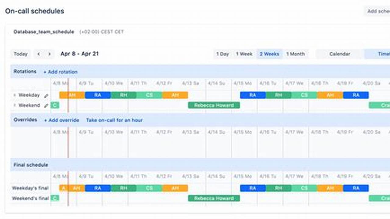 On Call Rotation Calendar