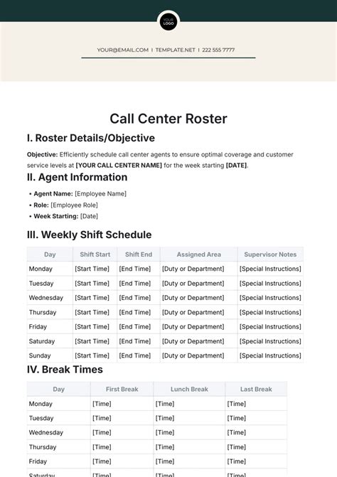 On Call Schedule Template Excel printable schedule template