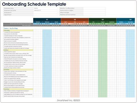 Onboarding Schedule Template planner template free
