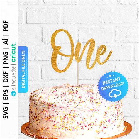 Download One Cake Topper with Paw | 1st... for Cricut