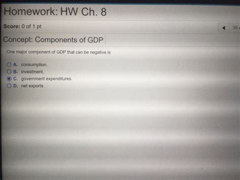 One Major Component Of Gdp That Can Be Negative Is