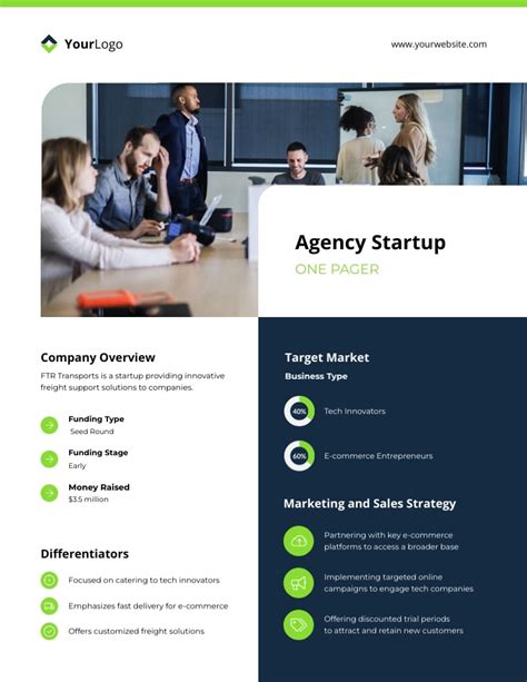One Pager Template Startup