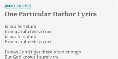 Chord: One Particular Harbour - Jimmy Buffett - tab, song lyric, sheet
