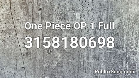 One Piece OP 1 Full Roblox ID - Roblox music codes
