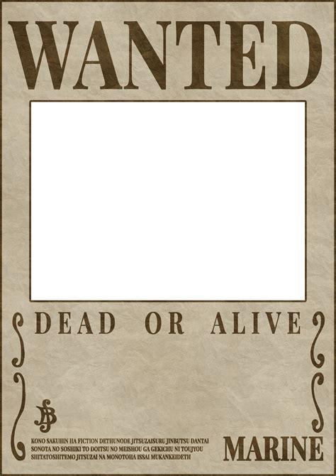 One Piece Poster Wanted Template