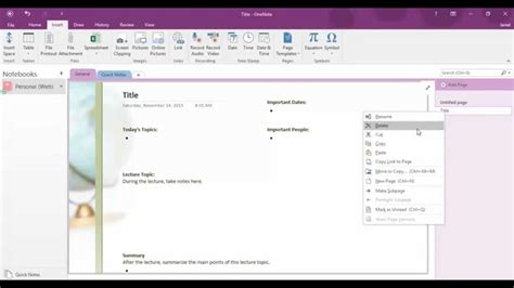 OneNote 2016 Page Templates - YouTube