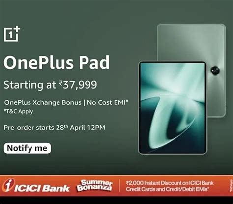 OnePlus Pad US Pricing