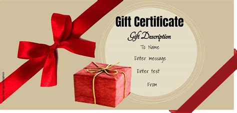 Online Gift Certificate Templates