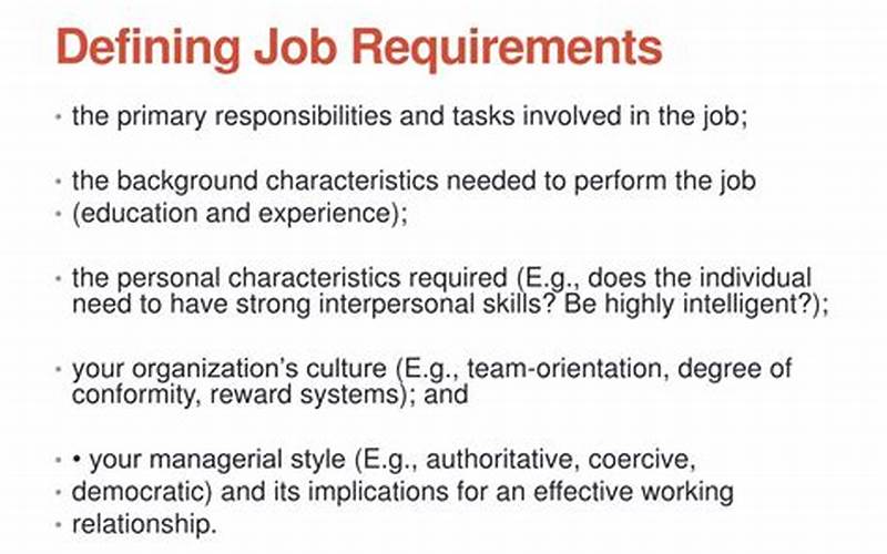 Online Job Requirements