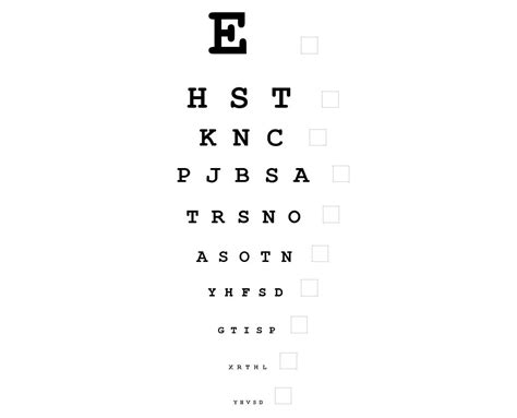 Online Eye Exam Chart